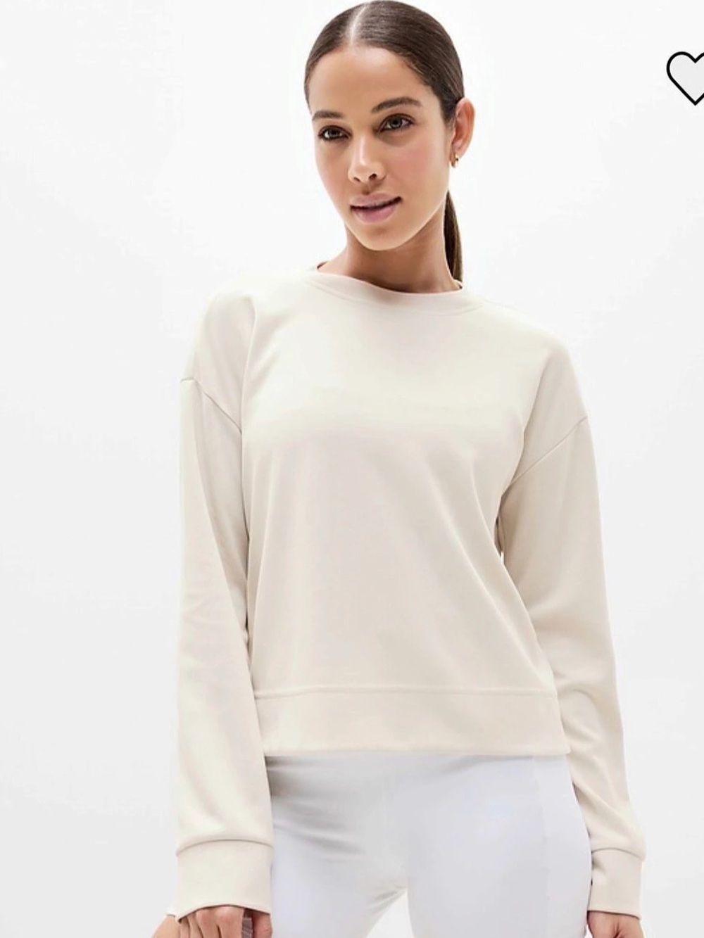 Athleta Crewneck Sweatshirt Cream size Small